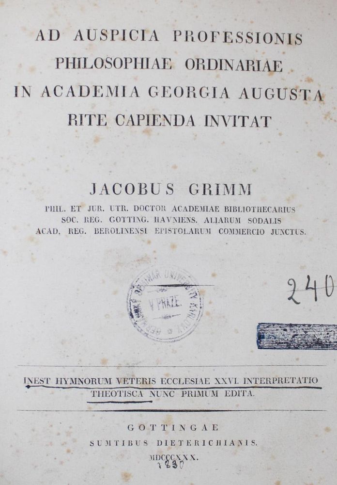 Große Abbildung Nr.1: 132-927 Grimm,J.: (Literatur und illustrierte Bücher bis 19.Jahrhundert)