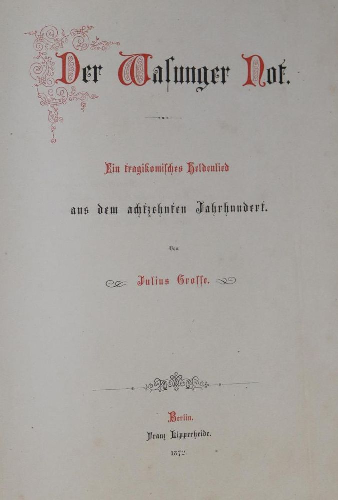 Große Abbildung Nr.1: 132-930 Grosse,J.: (Literatur und illustrierte Bücher bis 19.Jahrhundert)