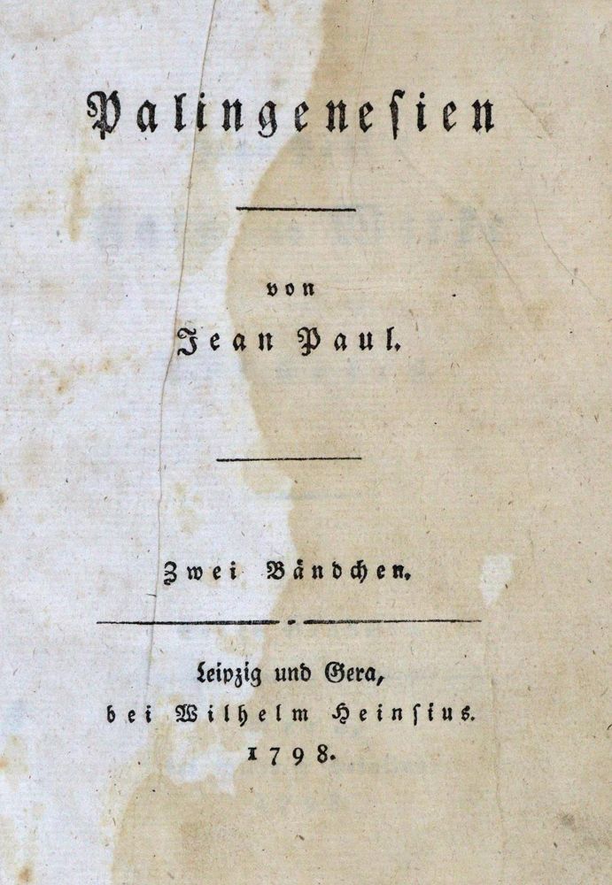 Große Abbildung Nr.1: 132-946 Jean Paul (d.i. J.P.F.Richter).: (Literatur und illustrierte Bücher bis 19.Jahrhundert)