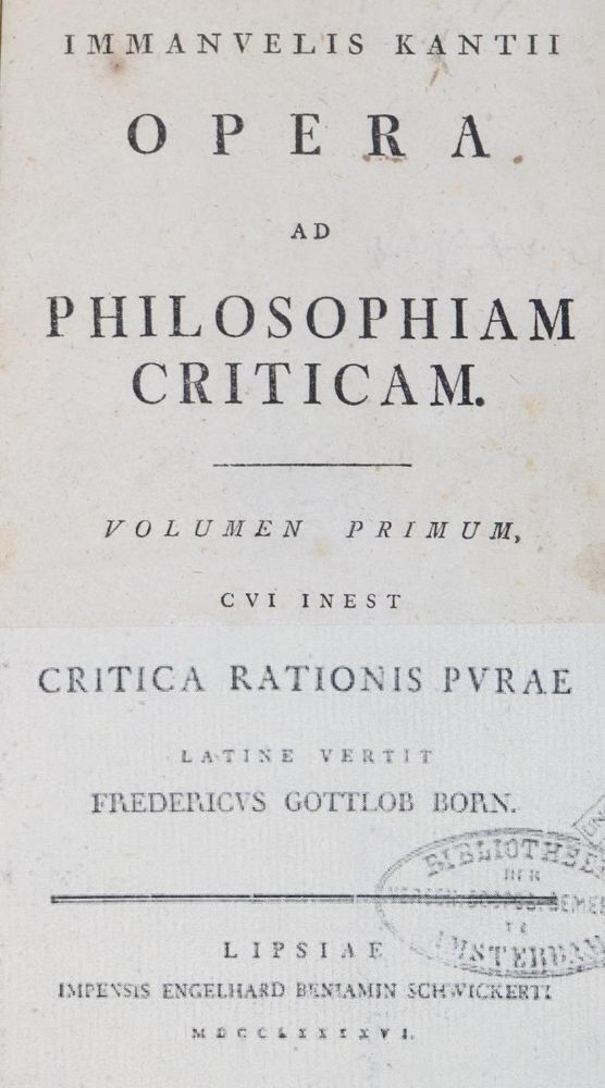Große Abbildung Nr.1: 132-950 Kant,I.: (Literatur und illustrierte Bücher bis 19.Jahrhundert)