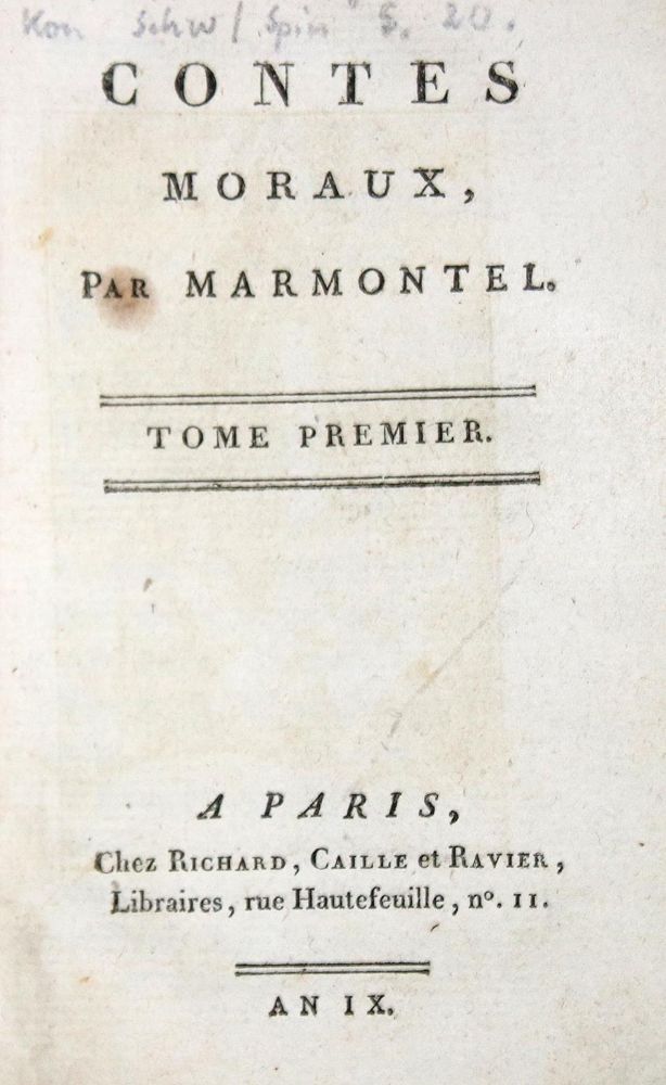 Große Abbildung Nr.2: 132-981 Marmontel,(J.F.).: (Literatur und illustrierte Bücher bis 19.Jahrhundert)