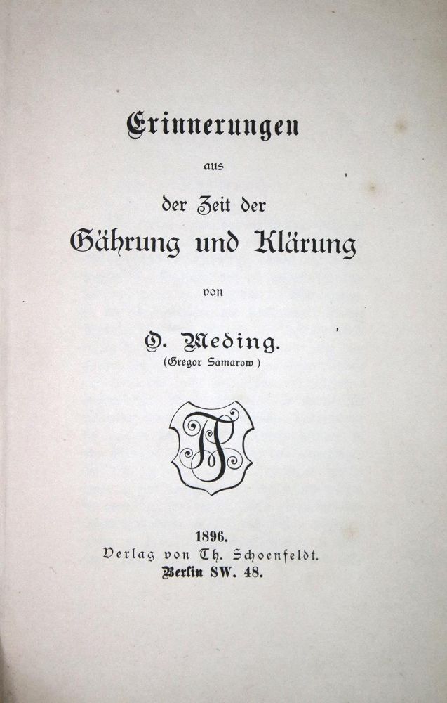 Große Abbildung Nr.1: 132-986 Meding,O.: (Literatur und illustrierte Bücher bis 19.Jahrhundert)