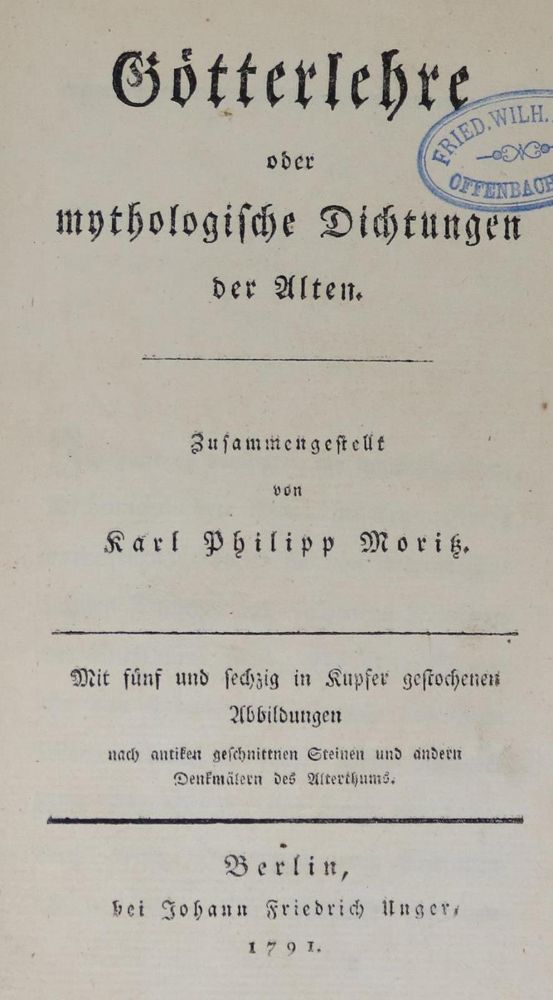 Große Abbildung Nr.1: 132-995 Moritz,K.P.: (Literatur und illustrierte Bücher bis 19.Jahrhundert)