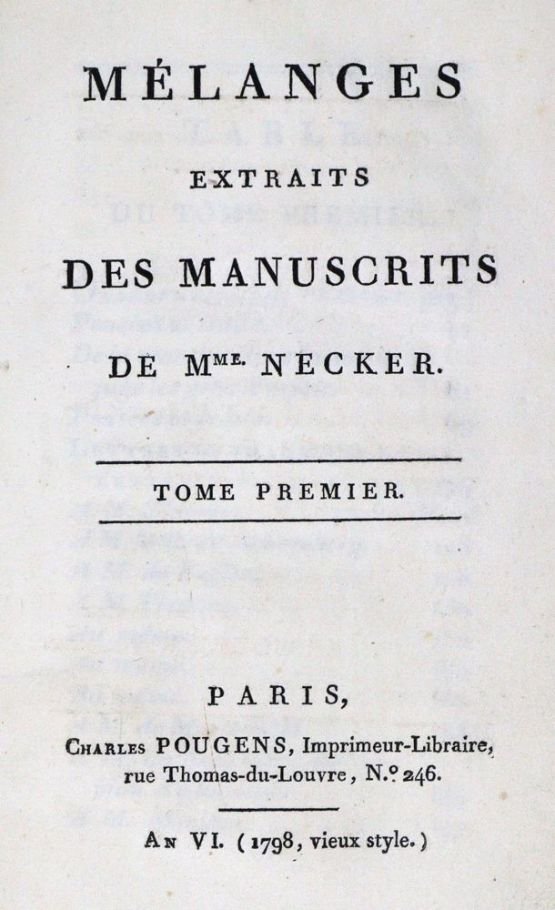 Große Abbildung Nr.1: 132-997 Necker,(S.C.).: (Literatur und illustrierte Bücher bis 19.Jahrhundert)