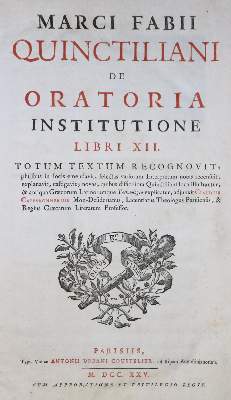Bild Nr.1: 132-1010 Quintilianus,M.F.: (Literatur und illustrierte Bücher bis 19.Jahrhundert)