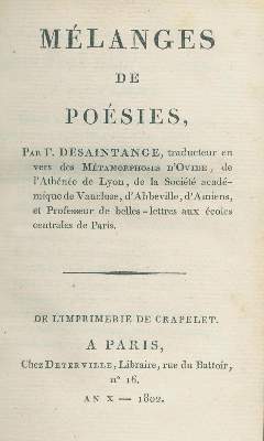 Bild Nr.1: 132-1025 Saint-Ange,A.-F. Fariau de.: (Literatur und illustrierte Bücher bis 19.Jahrhundert)