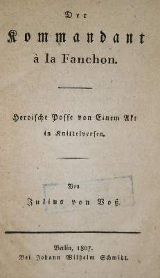 Bild Nr.1: 132-1059 Voß,J.v.: (Literatur und illustrierte Bücher bis 19.Jahrhundert)