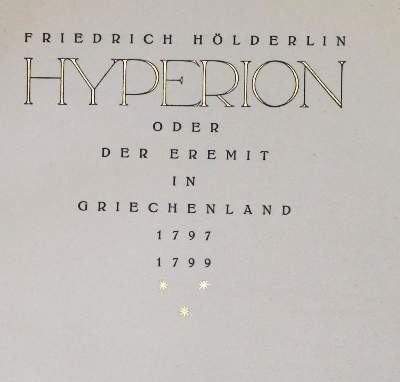 Bild Nr.1: 132-1165 Hölderlin,F.: (Literatur und illustrierte Bücher 20.Jahrhundert - Alte Literatur in modernen Ausgaben)