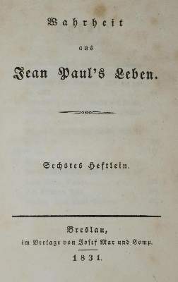 Bild Nr.1: 132-1179 Jean Paul (d.i. J.P.F.Richter).: (Literatur und illustrierte Bücher 20.Jahrhundert - Alte Literatur in modernen Ausgaben)