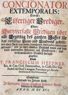 Bild Nr.2: 132-122 Heffner,F.: (Alte Drucke, Handschriften und Theologie)