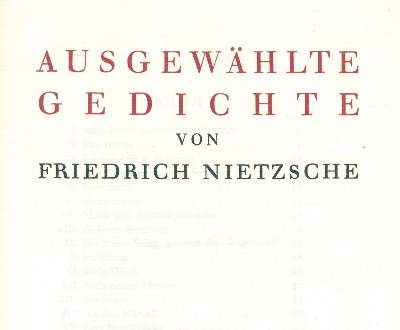 Bild Nr.1: 132-1225 Nietzsche,F.: (Literatur und illustrierte Bücher 20.Jahrhundert - Alte Literatur in modernen Ausgaben)
