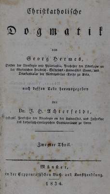 Bild Nr.1: 132-124 Hermes,G.: (Alte Drucke, Handschriften und Theologie)