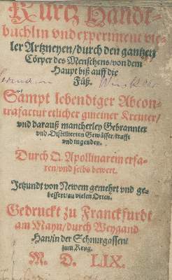 Bild Nr.1: 132-1324 (Ryff,W.H., Pseud.: Q.Apollinaris).: (Botanik, Kräuterbücher)