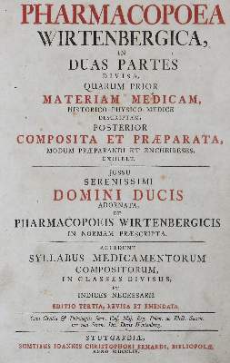 Bild Nr.2: 132-1382 Pharmacopoca Wirtenbergica ...: (Medizin, Pharmazie, Baden-Württemberg)