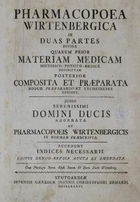 Bild Nr.1: 132-1385 Pharmacopoea Wirtembergica: (Medizin, Pharmazie)