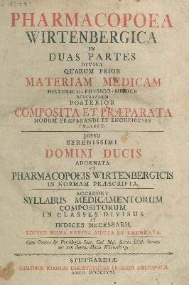 Bild Nr.1: 132-1386 Pharmacopoea Wirtenbergica: (Medizin, Pharmazie)