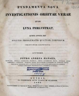 Bild Nr.1: 132-1451 Hansen,P.A.: (Verschiedene Gebiete - Varia, Astronomie)
