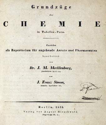 Bild Nr.1: 132-1470 Mecklenburg,J.M. u. J.F.Simon.: (Verschiedene Gebiete - Varia, Chemie)