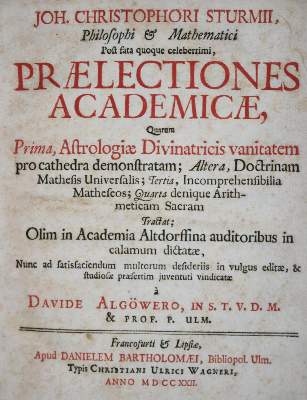 Bild Nr.1: 132-1506 Sturm,J.C.: (Verschiedene Gebiete - Varia, Mathematik)