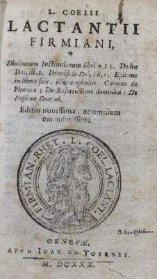 Bild Nr.1: 132-159 Lactantius,L.C.F.: (Alte Drucke, Handschriften und Theologie)