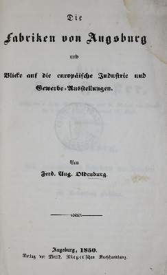 Bild Nr.1: 132-1604 Oldenburg,F.A.: (Deutschland, Augsburg)