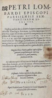 Bild Nr.1: 132-164 Lombardus,P.: (Alte Drucke, Handschriften und Theologie)