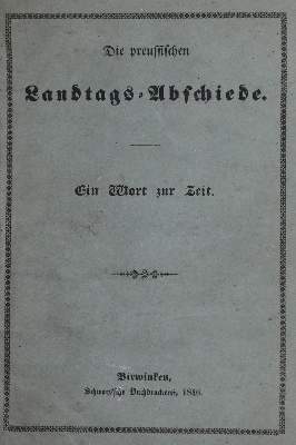 Bild Nr.1: 132-1714 (Grün,K.).: (Deutschland, Revolution 1848/49 - Vormärz - Politik)
