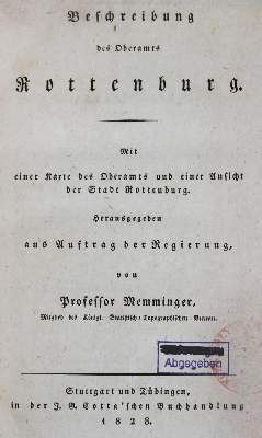 Bild Nr.1: 132-1729 Memminger,(J.D.G.).: (Deutschland, Rottenburg)