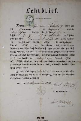 Bild Nr.4: 132-1800 Lehrbrief: (Österreich, Handwerk)