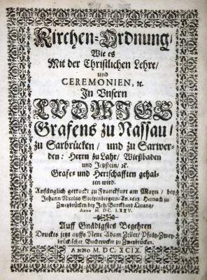 Bild Nr.1: 132-181 Kirchen-Ordnung: (Nassau)