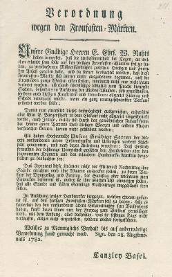 Bild Nr.1: 132-1813 Basel.: (Schweiz, Einblattdrucke u. Flugschriften)