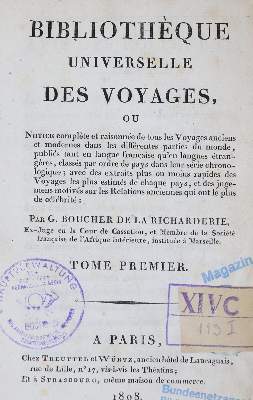 Bild Nr.1: 132-1846 Boucher de la Richarderie,(G.).: (Verschiedene Länder - Geschichte)