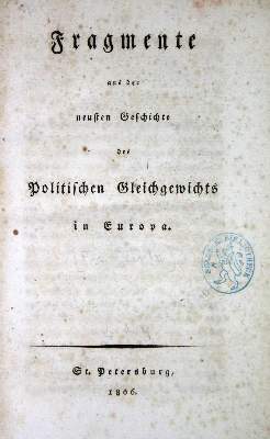 Bild Nr.1: 132-1860 (Gentz,F.v.): (Verschiedene Länder - Geschichte)
