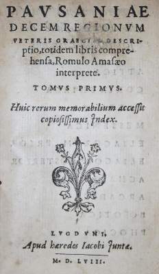 Bild Nr.1: 132-189 Pausanias.: (Alte Drucke, Handschriften und Theologie)