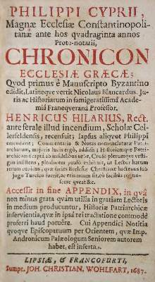Bild Nr.1: 132-192 Philippus Cyprius.: (Alte Drucke, Handschriften und Theologie)