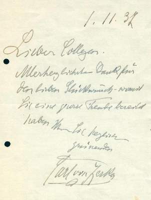 Bild Nr.2: 132-1948 Winterstein, Eduard von,: (Autographen)
