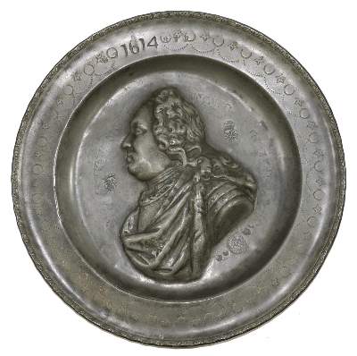 Bild Nr.1: 132-2013 Reliefteller Zinn 1614.: (Varia)