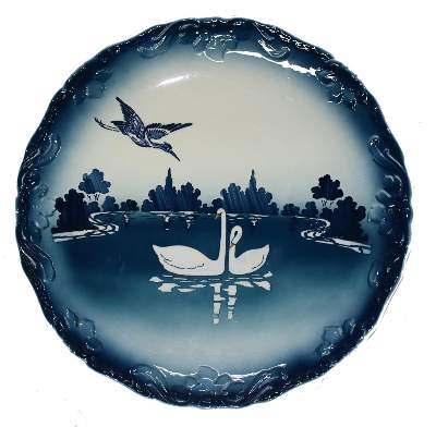 Bild Nr.1: 132-2192 Jugendstil Wandteller.: (Porzellan u. Keramik, Fayencen)