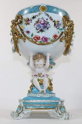 Bild Nr.5: 132-2209 Aufsatzschale mit Amoretten: (Porzellan u. Keramik, Figuren)