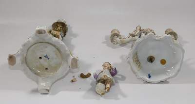 Bild Nr.3: 132-2214 Figürlicher Kerzenleuchter Meissen: (Porzellan u. Keramik, Meissen)