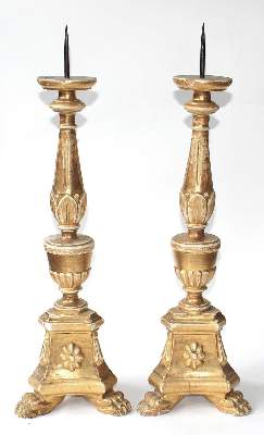 Bild Nr.1: 132-2321 Paar Altarleuchter: (Volkskunst)