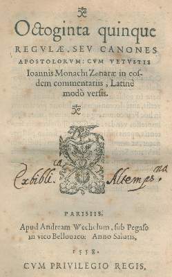 Bild Nr.1: 132-253 Zonaras,J.: (Alte Drucke, Handschriften und Theologie)