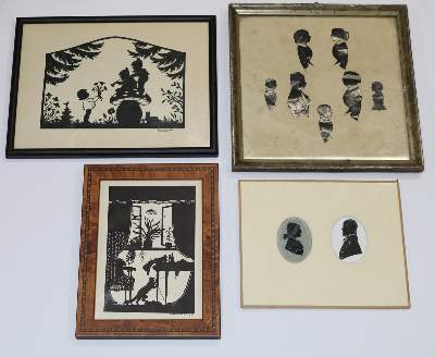 Bild Nr.4: 132-2579 Scherenschnitte.: (Varia, Silhouetten)