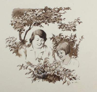 Bild Nr.2: 132-3361 Kirchner, Eugen: (Künstlergraphik, Fliegende Blätter, Vorzeichnung)