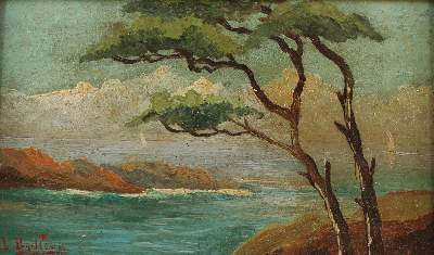 Bild Nr.1: 132-3814 Mittelmeerlandschaft.: (Künstlergraphik)