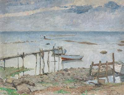 Bild Nr.1: 132-4172 Uferlandschaft: (Künstlergraphik)