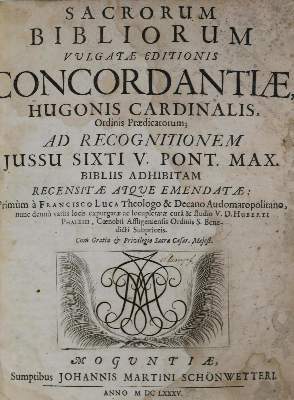 Bild Nr.1: 132-44 Hugo de Sancto Caro.: (Bibeln, Konkordanz)
