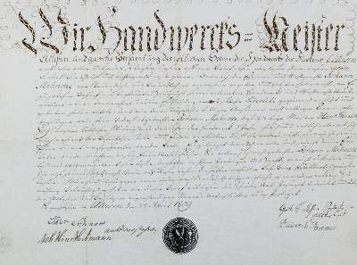 Bild Nr.1: 132-450 Uetersen.: (Schneiderei, Lehr- und Meisterbriefe)