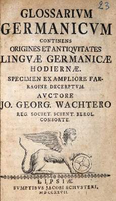 Bild Nr.1: 132-685 Wachter,J.G.: (Lexika - Wörterbücher - Sprachwissenschaften)