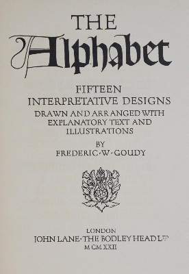 Bild Nr.1: 132-703 Goudy,F.W.: (Typographie und Kalligraphie)